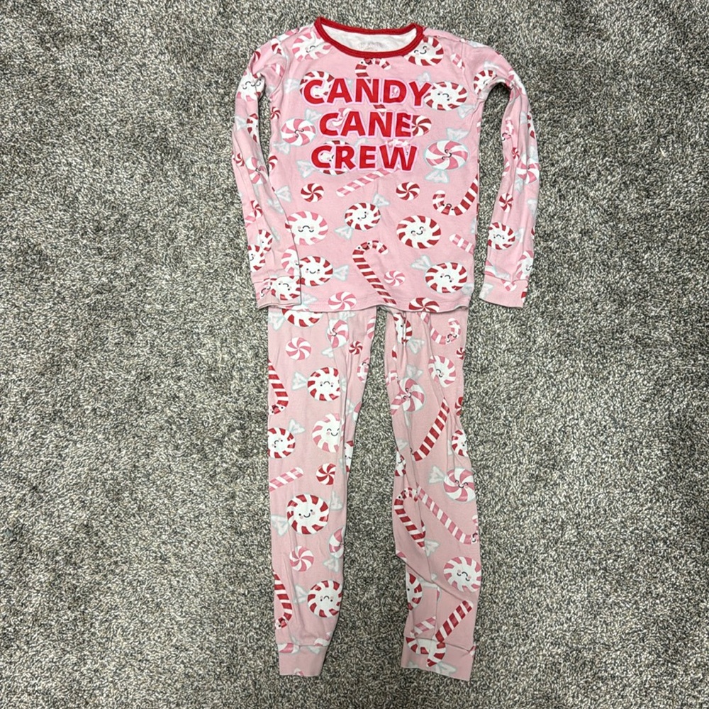 EUC Children’s Place Christmas Candy Cane Pajamas (6x/7)